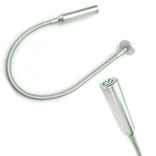 Flexo dimable color plata con botón táctil 12 vdc